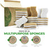 24 Pack Natural Kitchen Sponge - Biodegradable Compostable Cellulose and Coconut Scrubber Sponges for Dishes