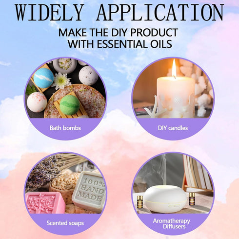 Set 15 Set (5ml) Essential Oils - Top Scents for Diffuser, Humidifier, Skin Care, Aromatherapy, Massage, Candle & Soap