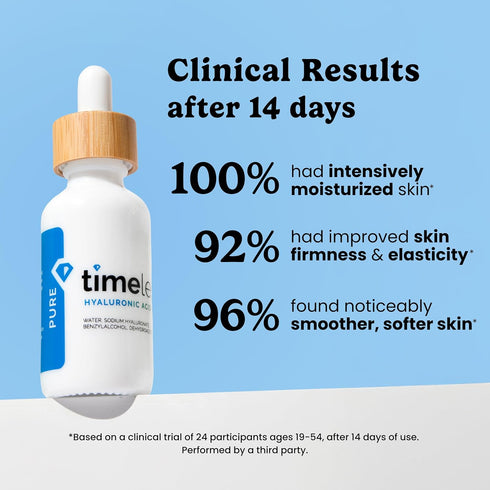 Timeless Skin Care Hyaluronic Acid 100% Pure Serum - Hydrating Fragrance-Free Face Serum for Skin Care - 1 oz
