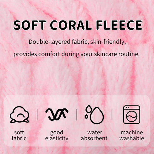 WHAVEL Hairband, 6 Count Pink Spa Headband for Washing Face, Soft Microfiber Bow Headbands for Women