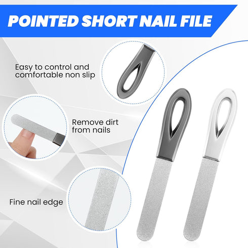 Metal Nail File with Case, Ymapinc 2 Pack Stainless Steel Double Sided Grit Nail Files with Leather Cases