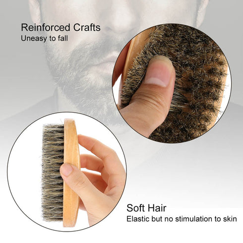 Men Beard Care Kit - Grooming Kit with Mustache Oval Brush and Comb
