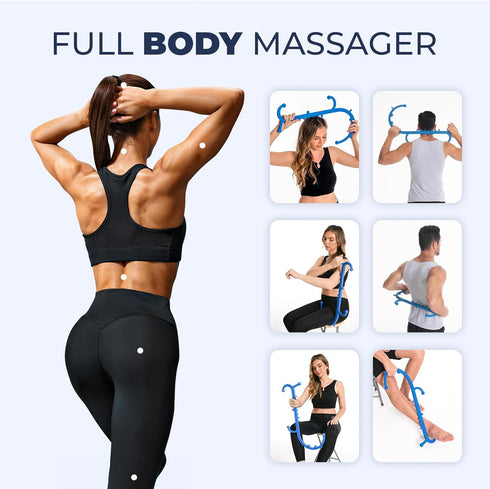 Back and Neck Massager, Full Body Trigger Point Massage Tool, Massage Stick for Pain Relief, Pressure Point Tool,