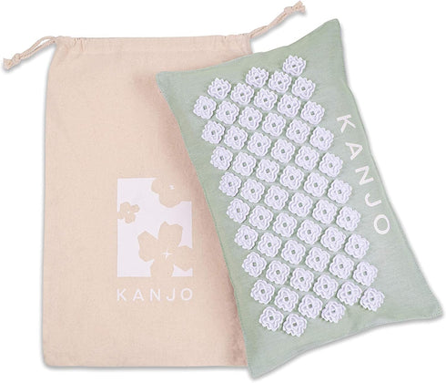 FSA HSA Eligible Kanjo Aroma Mint Acupressure Pillow - 100% Cotton Linen with Natural Cork Filling