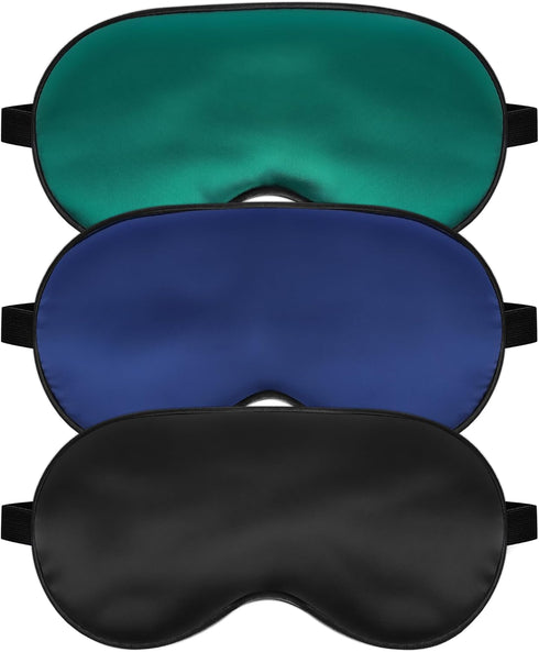 Silk Sleep Mask with Adjustable Strap, Satin Blackout Blindfold for Men & Women, Comfortable Eyeshade for Night Sleep