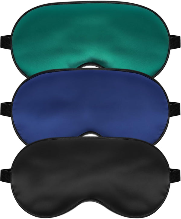 Silk Sleep Mask with Adjustable Strap, Satin Blackout Blindfold for Men & Women, Comfortable Eyeshade for Night Sleep