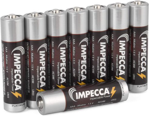 Impecca (100-Pack) 100-Count LR3 AAA Batteries, All Purpose Alkaline Batteries High Performance AAA Battery Long