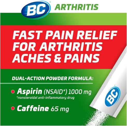 BC Powder Arthritis Pain Reliever, Aspirin Dissolve Packs, 50 Count Powder Packets