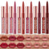 LANGMANNI 6 Matte Lipstick with 6 Lipliners - Long-Lasting Non-Stick Cup Waterproof Pigmented Velvet Lipgloss Kit