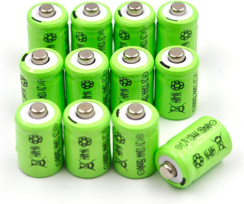 Lunggwey (12-Pack) 1/3AAA 1.2V 150mAh Ni-MH Button Top Batteries Compatible with Solar Lights,