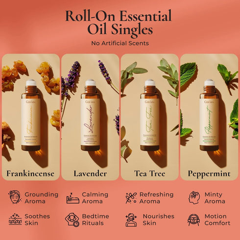 Set Set 5x0.34 Oz Classic & Patchouli Roll on Essential Oils for Skin - Aromatherapy Grade Essential Oils - Fl - Gya