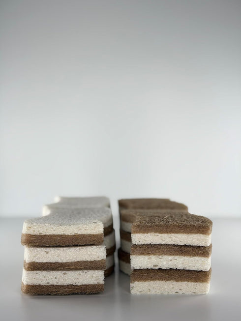 Lifecircle Plant Based Kitchen Sponges 12 Pack Natural Cellulose Sponge, Non Scratch Dish