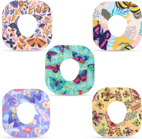 25pcs Sensor Covers for Dexcom G7, Waterproof Adhesive Over Patches, Blood Sugar Monitor Patch with Butterfly Print