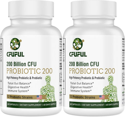 Probiotics for Women and Men - 200 Billion CFU, 12 Strains Probiotic Supplement for Digestive, Immune & Gut Health, 120