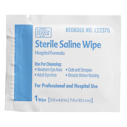 Saline Wipe Hygea Individual Packet, Unscented, 24 Count
