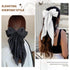 2 Pcs Silky Satin Big Hair Bows Ribbon Hair Barrettes Clip, Large Bow Hair Slides Metal Clips French Barrette OverSized Long Tail Hair Accessories Soft Hairpin for Women (Black and White)