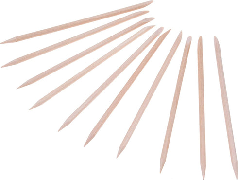 Kare & Kind 100x Double-Sided Orange Wood Nail Sticks, Cuticle Pusher Remover Cleaner for Manicure Pedicure