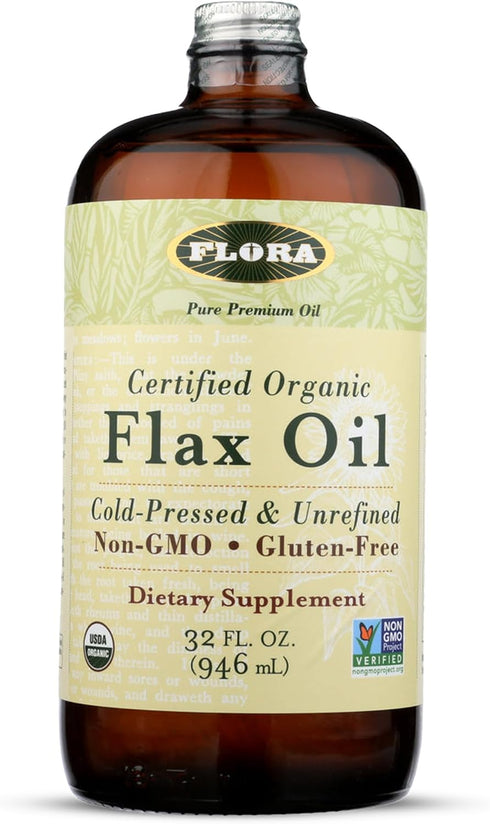 Flora - Flax Oil - Cold-Pressed, Unrefined, Organic Flax Seed Oil -