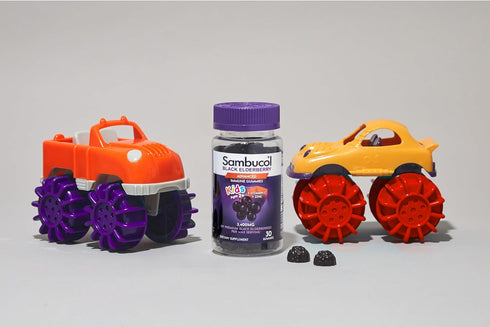Sambucol Black Elderberry Gummies for Kids, 30 Count - Added Vitamin C & Zinc, Delicious Berry Taste