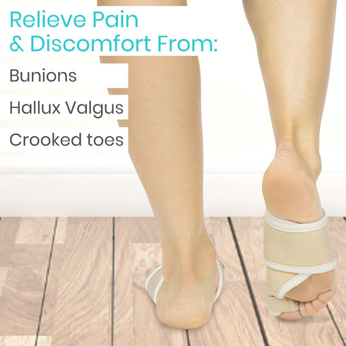 Vive Bunion Brace (Pair) - Big Toe Corrector with Splint for Joint Pain Relief, Orthopedic Sleeve Support