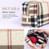 MAANGE Small Makeup Bag for Purse, 2 PCS Leather Travel Pouch, Portable Zipper Makeup Brushes Bag - Khaki Plaid