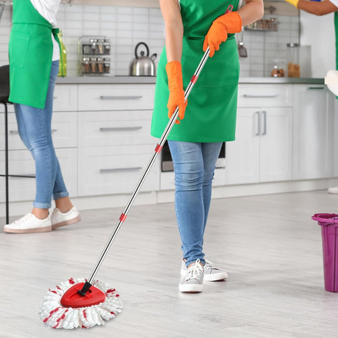 Spin Mop Replacement Head, Base, Handle Compatible with Ocedar EasyWring 1-Tank Microfiber Spin Mop Set