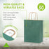 Packaging 8x4x10, 50 Pack Prime Line Green Gift Bags Small, Kraft Paper Bags with Handles for Small Business
