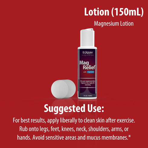 Jigsaw Health MagRelief Ultra Pure Magnesium Lotion with Zechstein Magnesium Chloride and OptiMSM, Fragrance Free