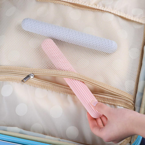2 Pcs Travel Toothbrush Case, Portable Waterproof Toothbrush Holder for Travel, Camping, School, Home.