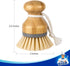 Pack 2 MR.SIGA Bamboo Palm Brush, Scrub Brush for Dishes Pots Pans Kitchen Sink Cleaning