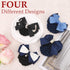 kilofly 4pc Women's Two-Way Snood Net Bow Barrette Hair Clip Bun Cover Set