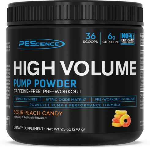 PEScience High Volume Nitric Oxide Booster Pump, Sour Peach Candy, 36 Scoops
