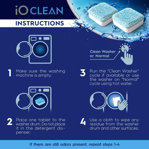 Washing Machine Cleaner and Descaler Tablets, 24 Pcs for HE Front and Top Loaders, Fresh Laundry Supply