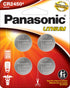 Panasonic CR2450 3.0 Volt Long Lasting Lithium Coin Cell Batteries, 4-Battery Pack, Child Resistant Packaging