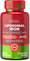 ORZAX Iron Supplement 25 mg - Liposomal Technology, 90 Vegetable Capsules for Women, Men, Adults, Non-GMO