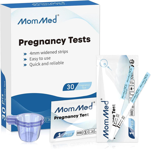 MomMed Pregnancy Test, 30 HCG Strips for Early Detection, Over 99% Accurate, Bulk Tests for Home Use