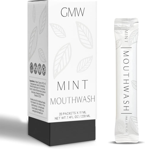 GMW Collection Travel Size Mouthwash Packets - Individual Mini Mouthwash Packets for