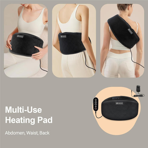Lower Back Massager with Heat, CooCoCo Heating Pad with Massager for Pain Relief, Heat Pad with Auto-Off, Heated Waist