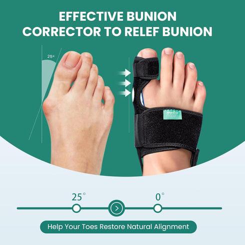 Welnove Bunion Corrector – Orthopedic Bunion Splint, Big Toe Separator Pain Relief for Women & Men, 2 Count