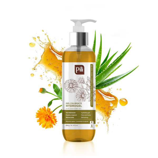 Pili Natural Hydrogel | Face and Body Skin Soothing Gel with Arnica, Calendula, Aloe Vera | 8.8 oz