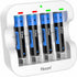 Hixon 1.5V AAA Rechargeable Lithium Batteries, 4-Pack 1100mWh Pre-Charged Li-ion Battery & 1H Ultra Fast Charger