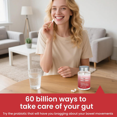 LOUDSAY 60 Digestive Enzymes - Multi Enzymes, Organic Prebiotics & Probiotics for Digestive Health & Gut Health - Meal