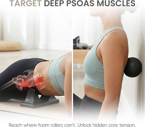 Set 2-in-1 Psoas Muscle Release Tool & Peanut Massage Ball Deep Tissue Hip Flexor Massager for Back & Glute Tension