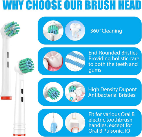GENKENT 8 Pack Replacement Toothbrush Heads for Oral B Braun Pro 1000/500/1500/3000/5000/6000