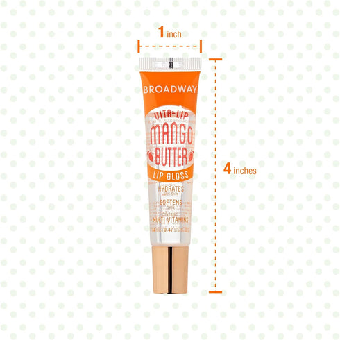 Ruby Kisses Broadway Vita-Lip Clear Lip Gloss, Mango Butter 3 Pack, Ultra-Hydrating Formula with High-Shine Finish