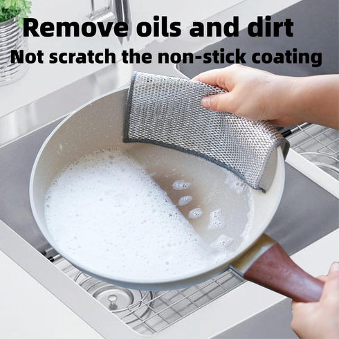 2024 New Multipurpose Cleaning Sponges, 6 Pack Wire Dishwashing Rags for Non-Stick Cookware, Easy Rinsing