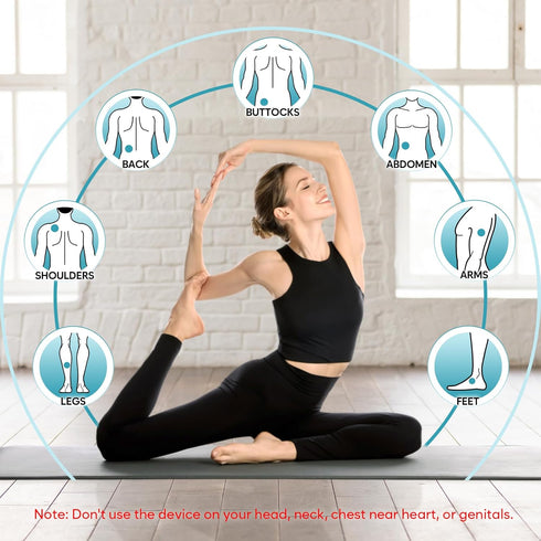 Easy@Home Electronic TENS Unit: Pain Relief Therapy - EMS Pulse Massager Rechargeable Machine - Dual Channel, 24 Modes,