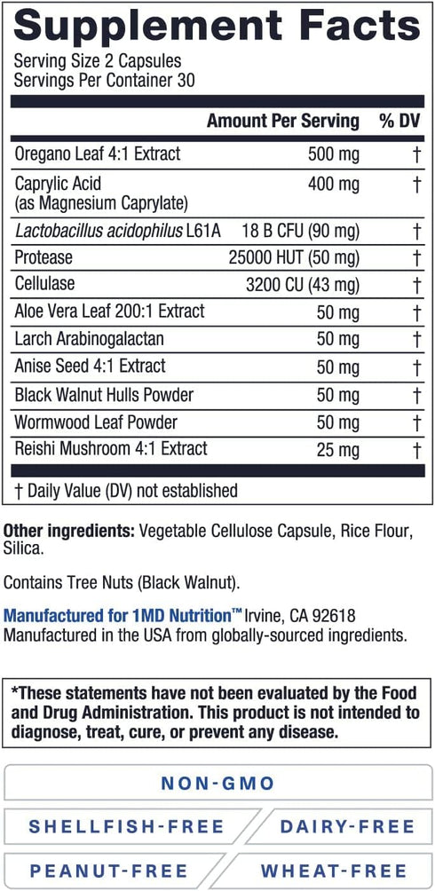 1MD Nutrition BalanceMD Vaginal Probiotics, Oregano & Caprylic Acid with Lactobacillus, 60 Capsules