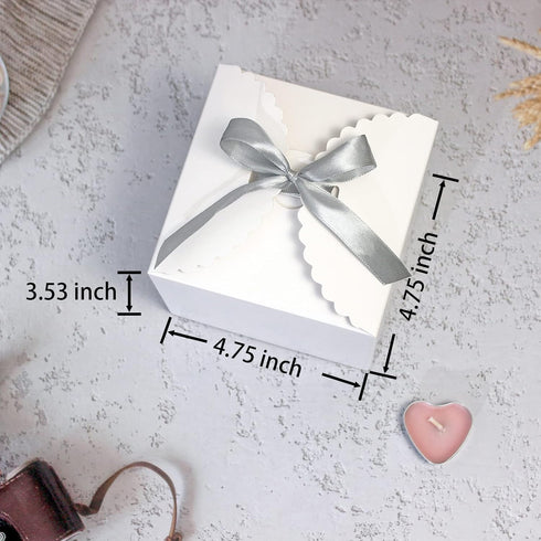 WEWILUCK Small White Gift Box, 10 PCS Pretty Favor Boxes with Lids for Wedding, Birthday, Party, Holiday