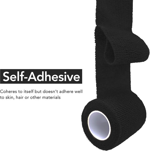 RISEN 2” x 5 Yards Cohesive Bandage, 6 Rolls, Self Adherent Medical Tape, Flexible Breathable First Aid